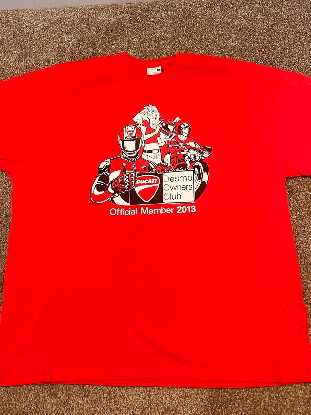 Puma Red Graphic T-Shirt with Ducati Desmo Owners Club Print